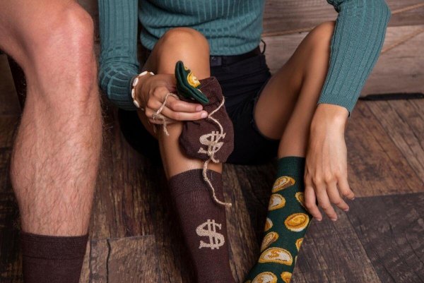 Moneybag Socks Box, socks for a businessmen, socks for millinaire, funny gift
