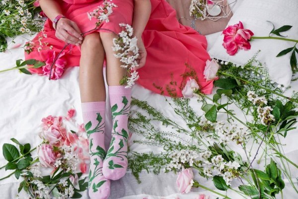 Box, Baumwollsocken - Socken bunte Socks für Damen Rainbow Blume