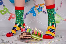 Happy Birthday green socks, birthday surprise, funny socks, happy birthday socks box, 3 pairs