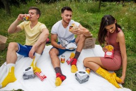 Meal Socks Box, Socks for men and women, burger socks box, fries socks box, beer socks in can
