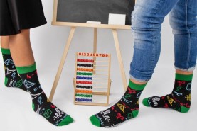 School Socks Box Unisex, mathematics patterns on colourful cotton socks, socks for men, socks for women