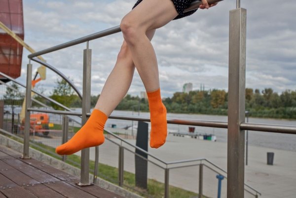 Bambussocken, orangefarbene Bambussocken, Unisex-Produkt, Rainbow Socken