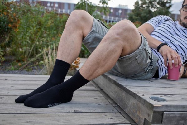 Baumwollsocken Herren, Crew-Socken aus schwarzer Baumwolle, Unisex-Produkt, Rainbow Socken
