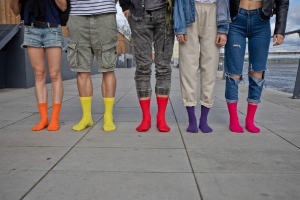 Cotton crew socks, colourful everyday socks, unisex socks, Rainbow Socks