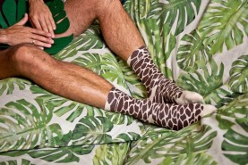 Giraffe Socks,  Wild animal socks, brown patterned cotton socks, OEKO-TEX certificate, product unisex