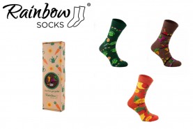 socks gardener, garden socks box, 3 pairs, socks for a fan of gardening, Rainbow Socks