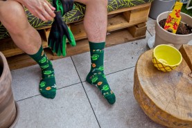 Gift for Gardener, green cotton socks, colourful socks, garden socks box, 3 pairs, Rainbow Socks