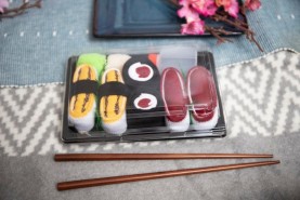 Children’s Sushi Socks Box Maki, sushi socks box, 3 pairs of colourful cotton socks, socks looking like a sushi