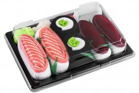Children’s Salmon Socks, colourful sushi socks for children, salmon, tuna, cucumber maki