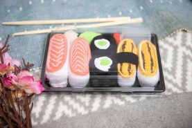 Zestaw kolorowych bawełnianych skarpetek wyglądających jak prawdziwe sushi, 3 pary od Rainbow Socks
