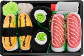 Sushi Socks Box, 3 pairs of cotton socks, socks in a box, socks looking like a sushi, Rainbow Socks