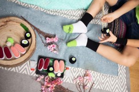Sushi Children’s Socks Cucumber, cotton socks for children, colourful socks, sushi socks box