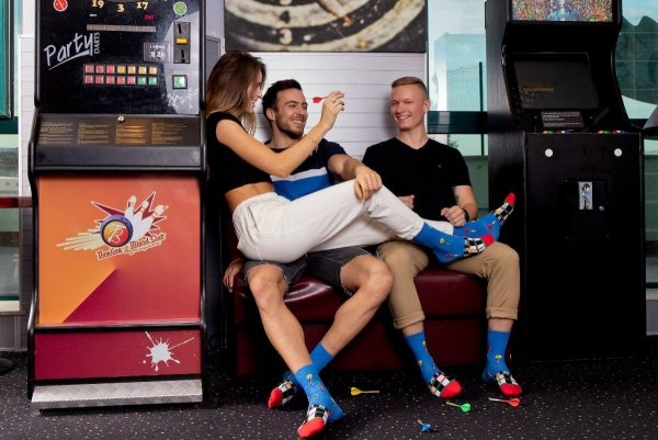 gift for boyfriend, blue cotton socks, dart, fun socks, socks in a box, unique gift idea, Rainbow Socks