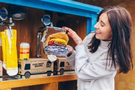 Geschenk für Foodtruck-Fans, Burger Socken Box 2 Paar, Produkt Unisex