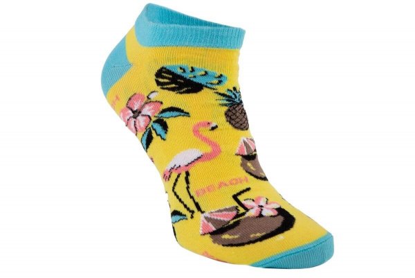 party ankle socks flamingo, yellow cotton socks, Rainbow Socks