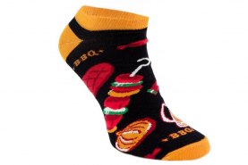 party ankle socks grill, black cotton socks, Rainbow Socks