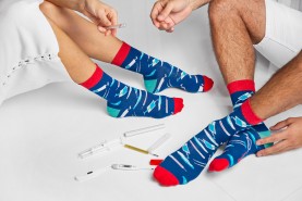 Nurse Funny Socks, Nurse Design Socks, navy blue patterned socks, socks with medical patterns, gift