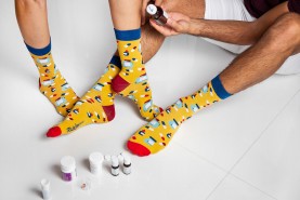 Nurse Socks Funny Gift, Nurse Fashion Socks Box, gelbe Baumwollsocken mit medizinischen Motiven