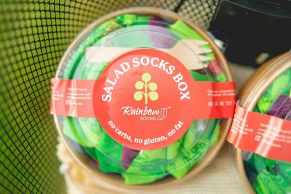 Colourful salad socks in a box, surprise for vegan, vegetarian socks, unisex socks, Rainbow Socks