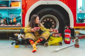 Firefighter Socks Box, 2 pairs, Rainbow Socks, original gift for firefighters