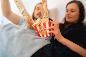 Popcorn-Sockenbox, Socken für Popcorn-Fans, Geschenkidee zu Weihnachten, Socken für Damen und Herren