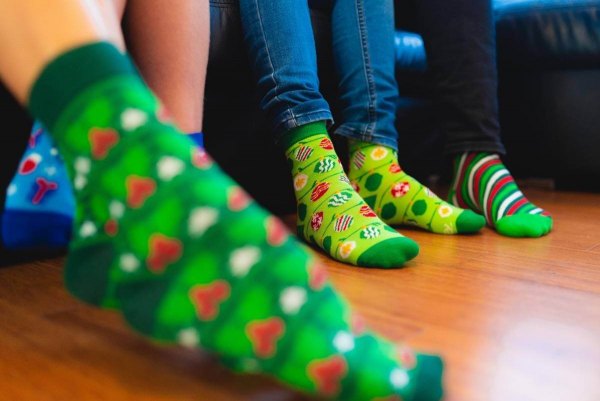 Green christmas cotton socks, high quality product for men and women, ideal christmas gift idea