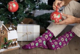 christmas cotton socks, Rainbow Socks, christmas ball socks mix, red socks