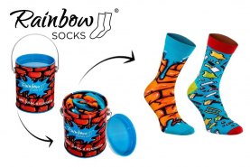 Paint Can Socks by Rainbow Socks, 2 pairs set, colourful cotton socks