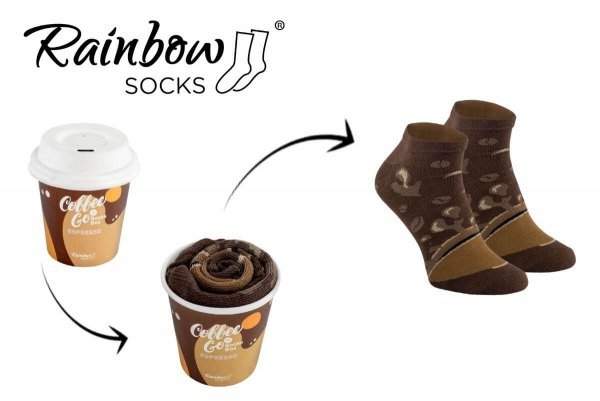 Kaffeesocken von Rainbow Socks: espresso, 1 Paar, bunte Baumwollsocken