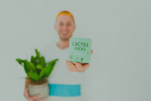 Kaktussocken Box 1 Paar, Regenbogensocken, Kaktusgeschenke, Unisex-Produkt, Socken für jeden Anlass