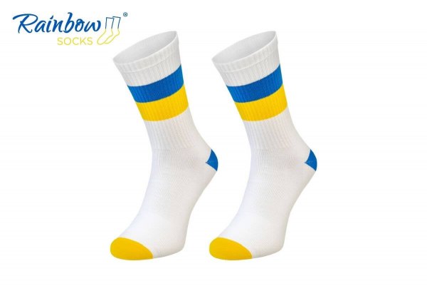 Stand with Ukraine Socks, stop agression, say no to war, cotton socks with the flag of Ukraine