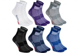 Cotton Sneaker Sport Socks, 6 pairs, white, violet, gray, black, navy, blue, socks
