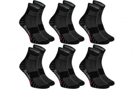 Cotton Sneaker Sportsocken, 6 Paar, schwarze Socken