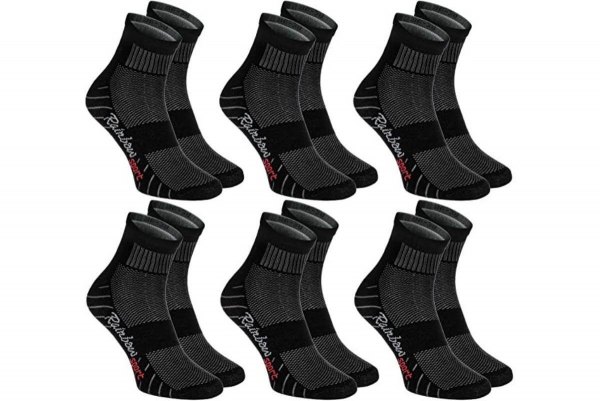 Cotton Sneaker Sports Socks, 6 pairs, black socks