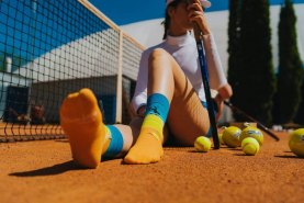 Skarpetki wyglądające jak piłka do tenisa, 2 pary, kolorowe bawełniane skarpetki od Rainbow Socks, prezent dla tenisisty