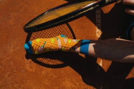 Bawełniane skarpetki od Rainbow Socks, skarpety wyglądające jak piłka do tenisa, 2 pary, produkt uniseks