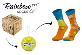 Skarpetki tenisowe w piłce 2 pary, skarpetki od Rainbow Socks, skarpetki dla amatora tenisa, skarpetki na prezent