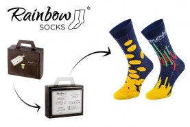 Cryptocurrrency S(t)ocks Echange box, 1 pair of colourful cotton socks, socks for cryptocurrency investor