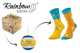 Volleyballsocken, 2 Paar blaue und orangefarbene Socken, Socken für Männer und Frauen, die gerne Volleyball spielen