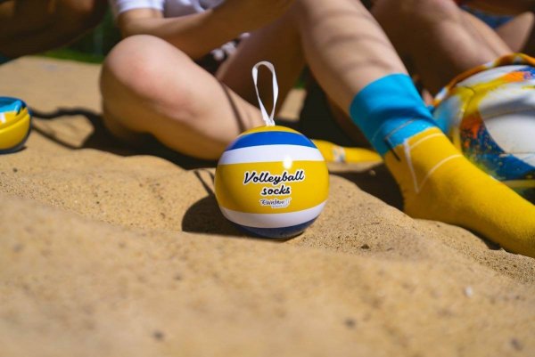 Socken Ball: Volleyball, 2 Paar Socken, lustige Geschenkidee für Volleyball-Fan