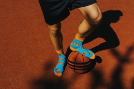 Basketball Socks Ball, set of 2 pairs of colourful cotton socks, original birthday gift for a basketball amateur