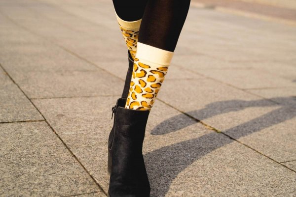Patterned cotton socks, cheetah socks, wild animals pattern socks, animals in the wild
