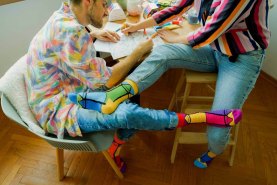 Cotton crayon socks, Rainbow Box, socks for men and women, funny socks for a gift, 2 pairs