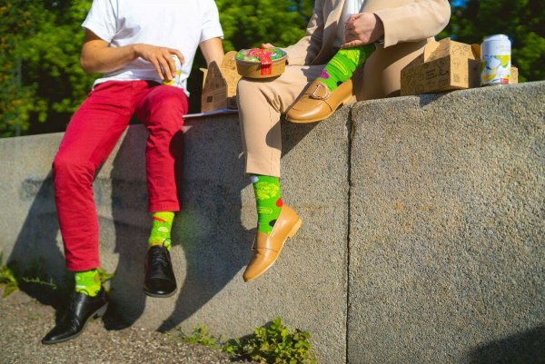 Colourful socks, green socks, yellow socks, gift idea for healthy lifestyle lover, Rainbow Socks