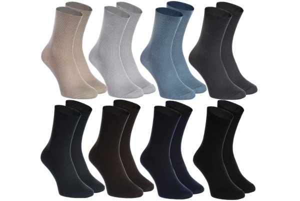 Bezuciskowe skarpetki dla diabetyków i osób z problemami z krążeniem, 8 par, ciemne kolory, Rainbow Socks