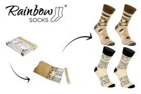 2 Paar bunte Büchersocken, Socken, die wie ein traditionelles Buch aussehen, Rainbow Socks