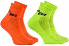 Rainbow Socks sports socks, 2 pair, orange and green