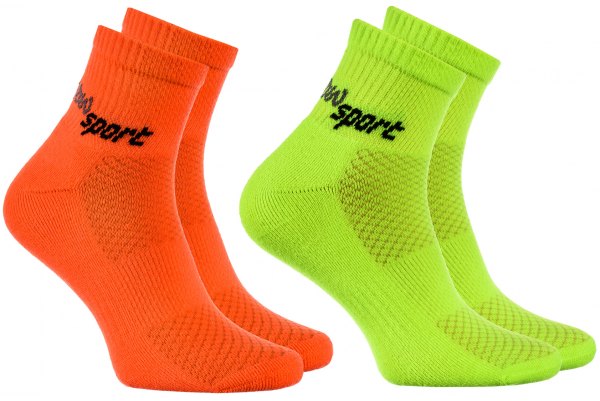 Rainbow Socks Sportsocken, 2 Paar, orange und grün