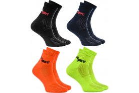 Sportowe skarpetki od Rainbow Socks, 4 pary, czarne, granat, pomarańczowe i zielone