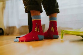 DIY Socks Box, red patterned socks, socks for men, Rainbow Socks